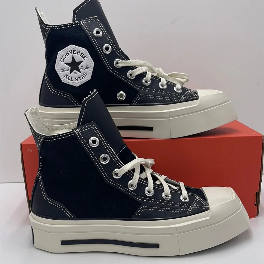 Converse WMNS Black High-Top Sneakers A06435C CHUCK 70 DE LUXE SQUARED HI BLACK/